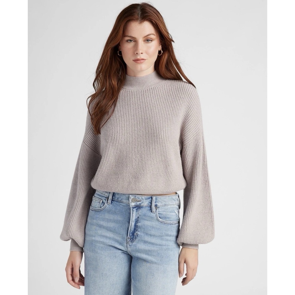 78&Sunny Pacific Mock Neck Heather Grey Marled Sweater Women's Size XL